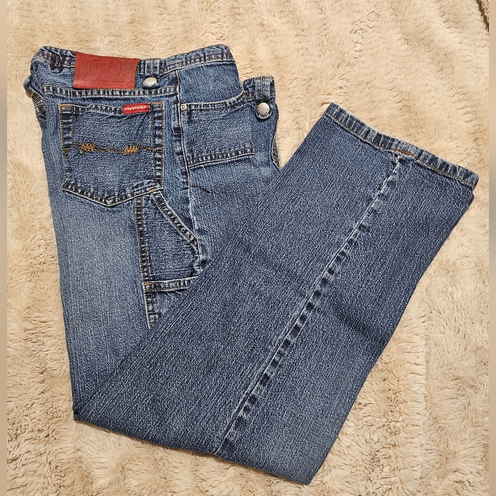 Y2k Womens Farm Girl Blue Denim Jeans